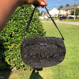 AUTHENTIC BLACK PRADA RUCHED MINI BAG